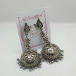 MANNAT SILVER OXIDIZED GHUNGROO JHUMKA EARRINGS