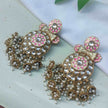 MANYATA PEARL AND POLKI EARRINGS - OFF WHITE