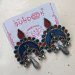 Mayuri Multi-Colour Silver Oxidized Earrings