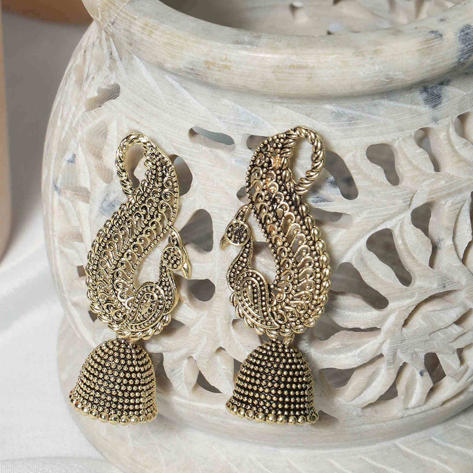Mihika Gold Plated Jhumki Earrings