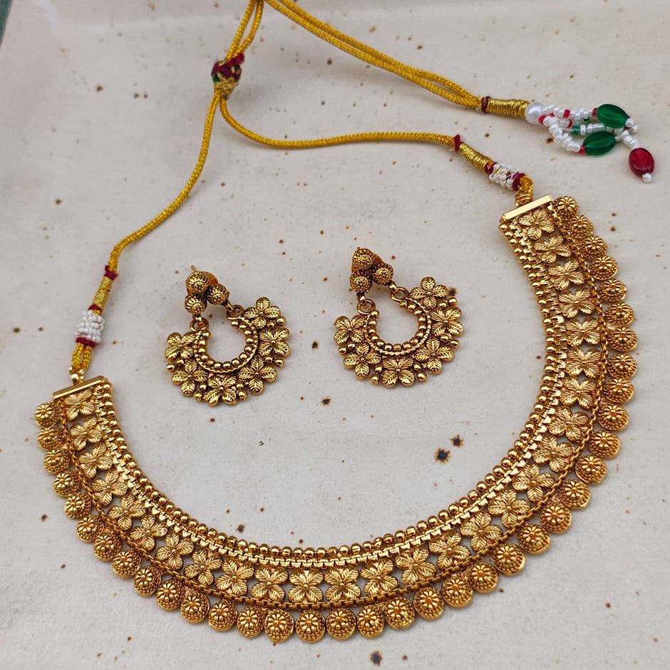 Medha Gold Plated Heritage Necklace Set