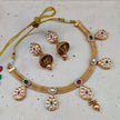 Mishka Antique Gold Kundan Necklace Set