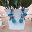 NALINI SILVER OXIDIZED EARRINGS - BLUE