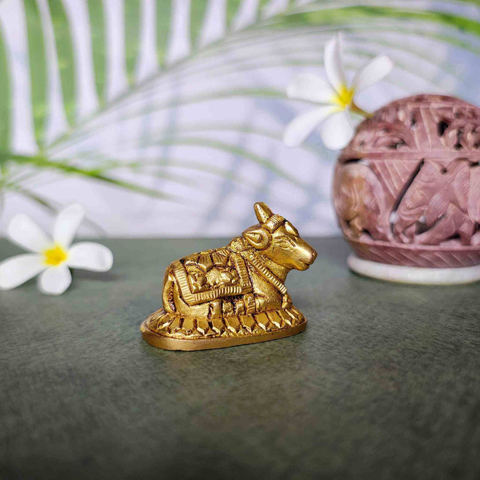Handcrafted Nandi in Pure Brass (Design-A)