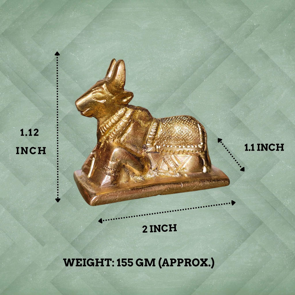 Handcrafted Nandi in Pure Brass (Design-B)