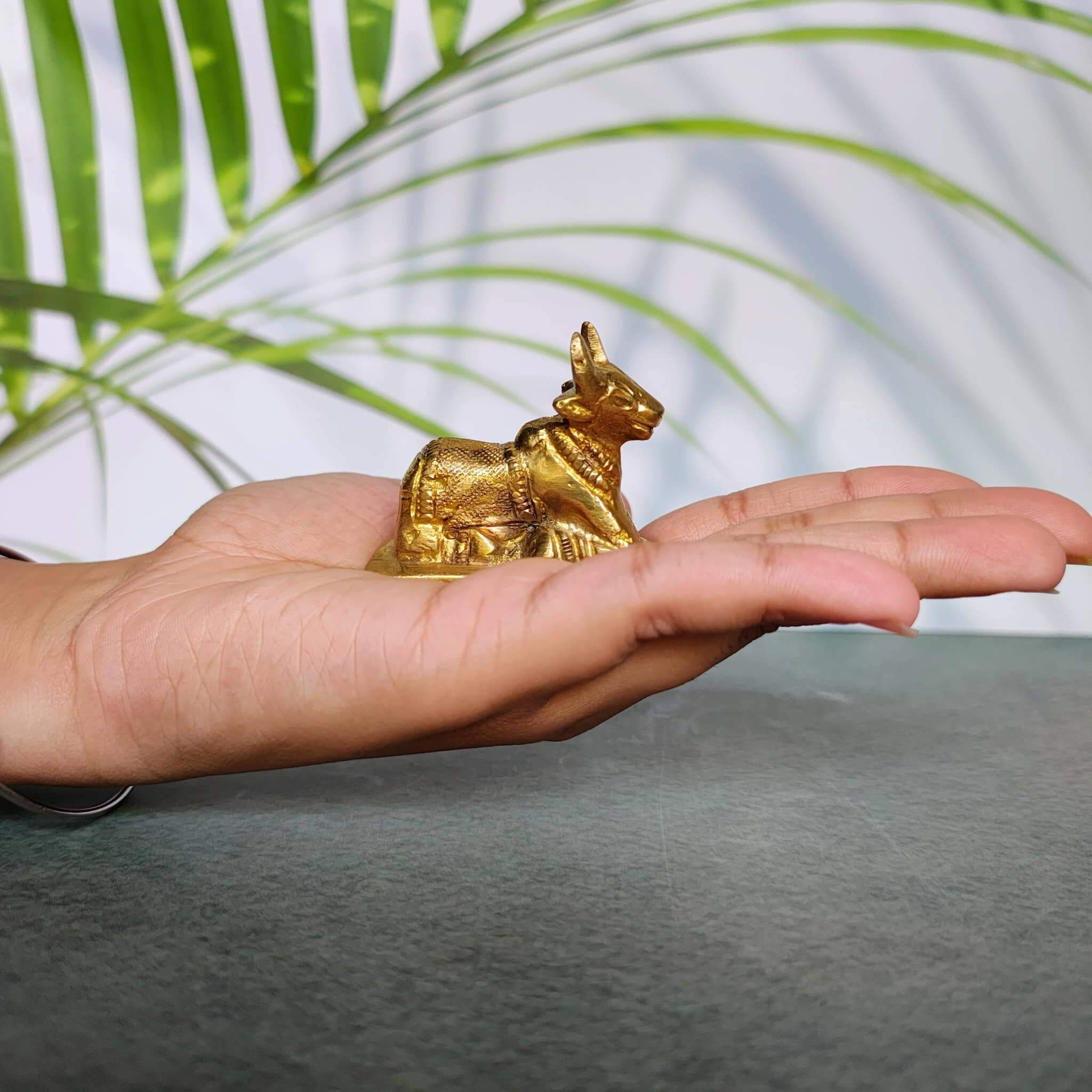 Handcrafted Nandi in Pure Brass (Design-B)