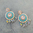 Niti Kundan Polki Chandbali Earrings With Crystal Drops