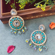 Niti Kundan Polki Chandbali Earrings With Crystal Drops