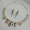 OJASVI GOLD PLATED AD NECKLACE WITH DROP EARRINGS