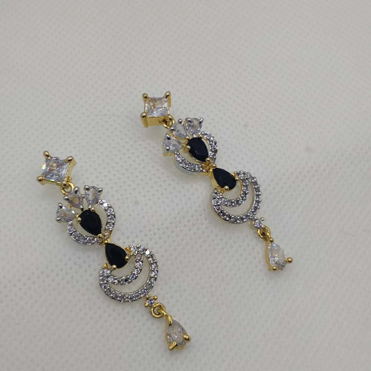 OJASVI GOLD PLATED AD NECKLACE WITH DROP EARRINGS