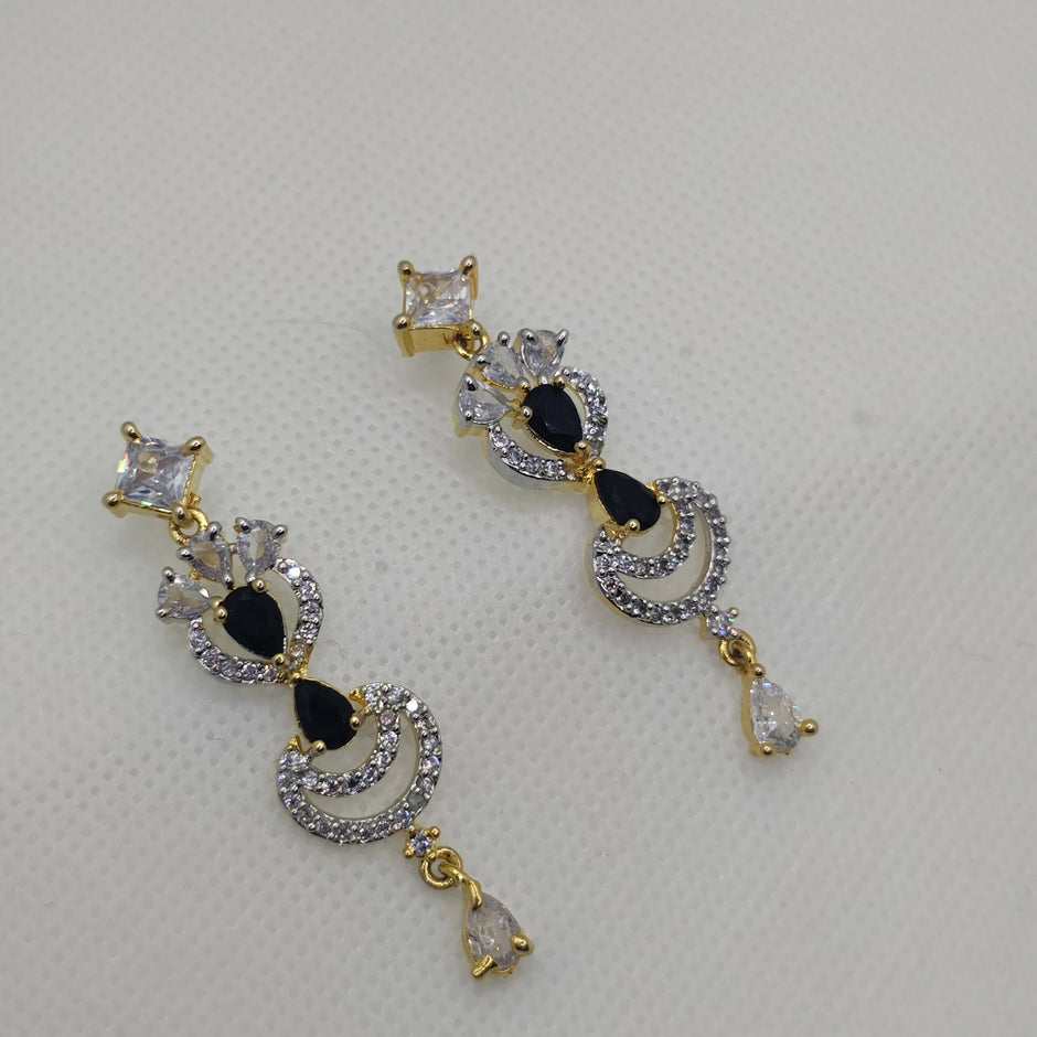OJASVI GOLD PLATED AD NECKLACE WITH DROP EARRINGS