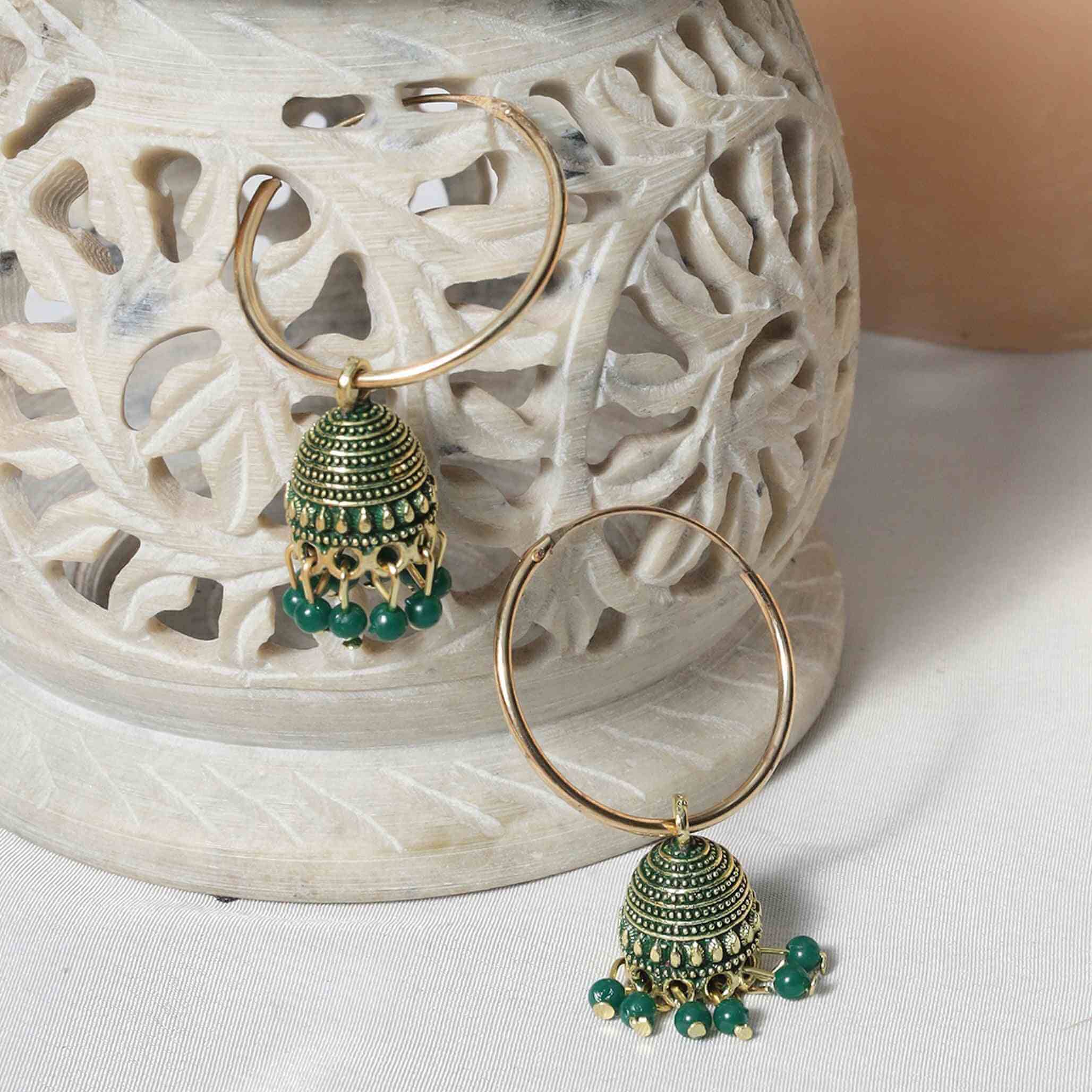 Nitya Gold Plated Jhumki Earrings