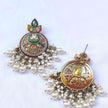 Pallavi Multicolour Polki Chandbali Earrings