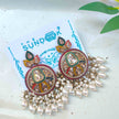 Pallavi Multicolour Polki Chandbali Earrings