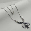 PANKHUDI SILVER OXIDIZED CHAIN PENDANT - WHITE