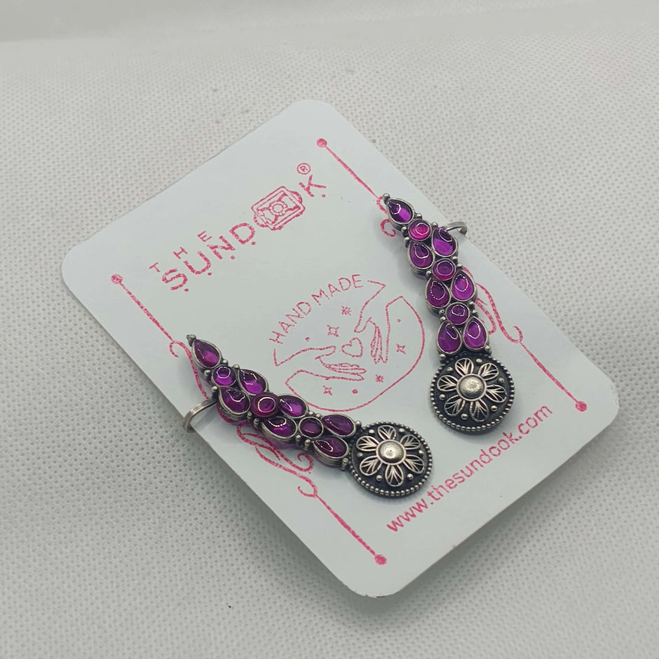 RIDHI SILVER OXIDIZED EARRING EARCUFFS