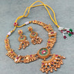 Radhika Antique Gold Elephant Meenakari Kundan Necklace Set