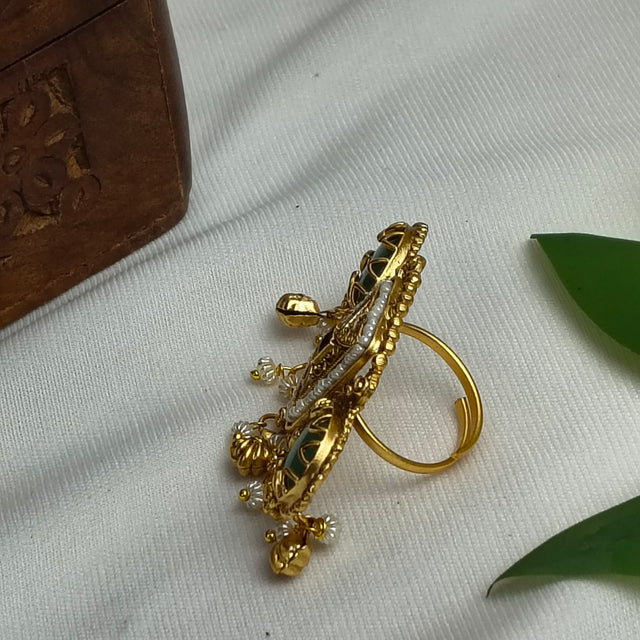 Raina Rajwadi Gold Plated Heritage Ring