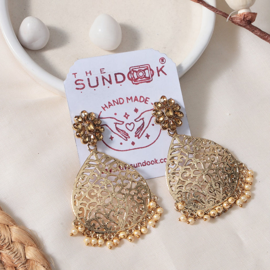 Sharanya Gold Plated Drop Earrings