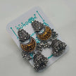 SHREYA SILVER OXIDIZED GHUNGROO CHANDBALI EARRINGS