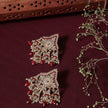 SITARA PEARL & KUNDAN GOLD PLATED CHANDBALI EARRINGS - RED