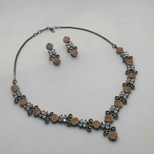 Vedika Antique Tone AD Necklace Set