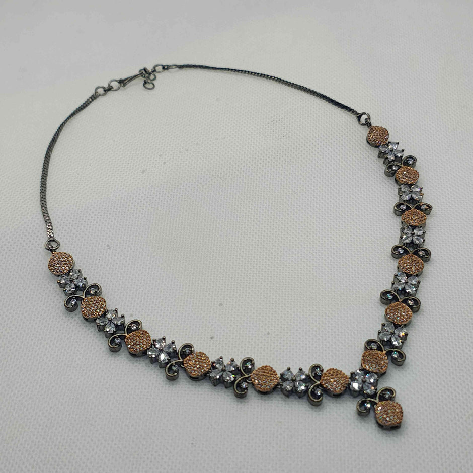 Vedika Antique Tone AD Necklace Set