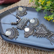 Ananya Silver Oxidized Long Necklace Set