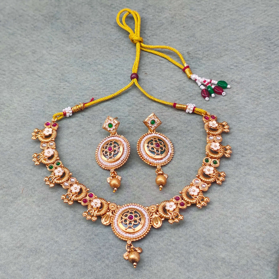 Vanya Gold Plated Heritage Necklace Set