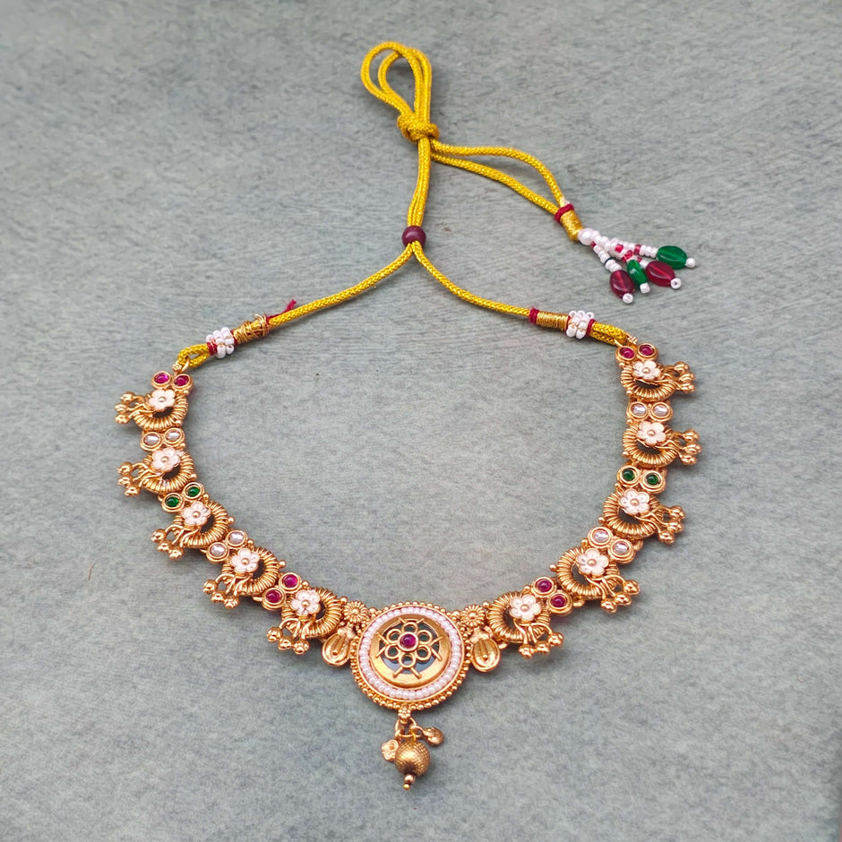 Vanya Gold Plated Heritage Necklace Set