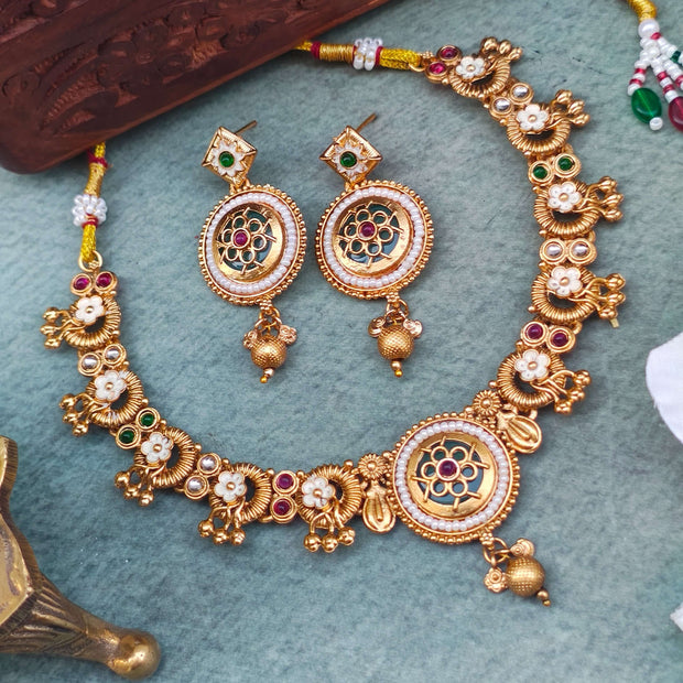 Vanya Gold Plated Heritage Necklace Set
