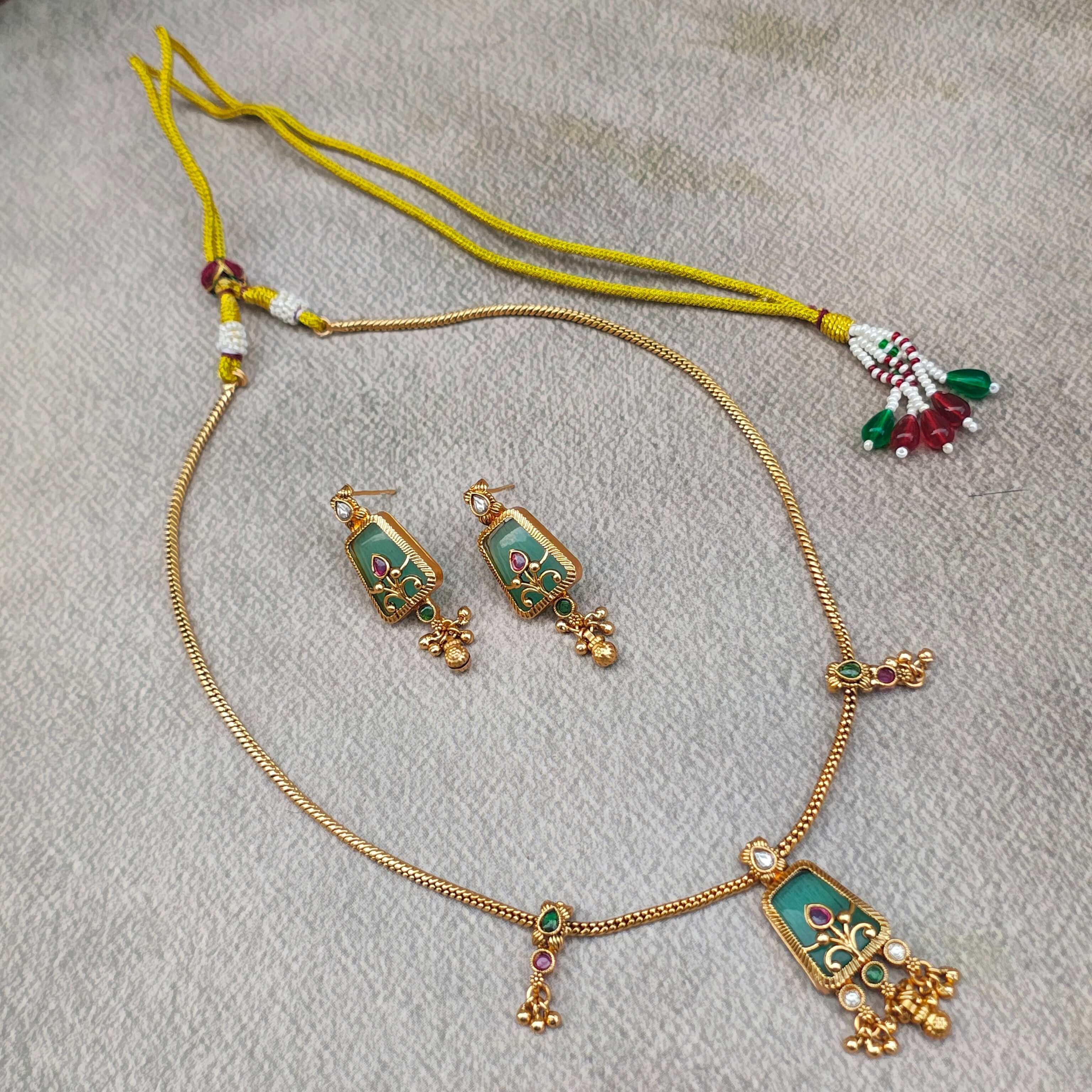 Yukti Gold Plated Heritage Long Necklace Set