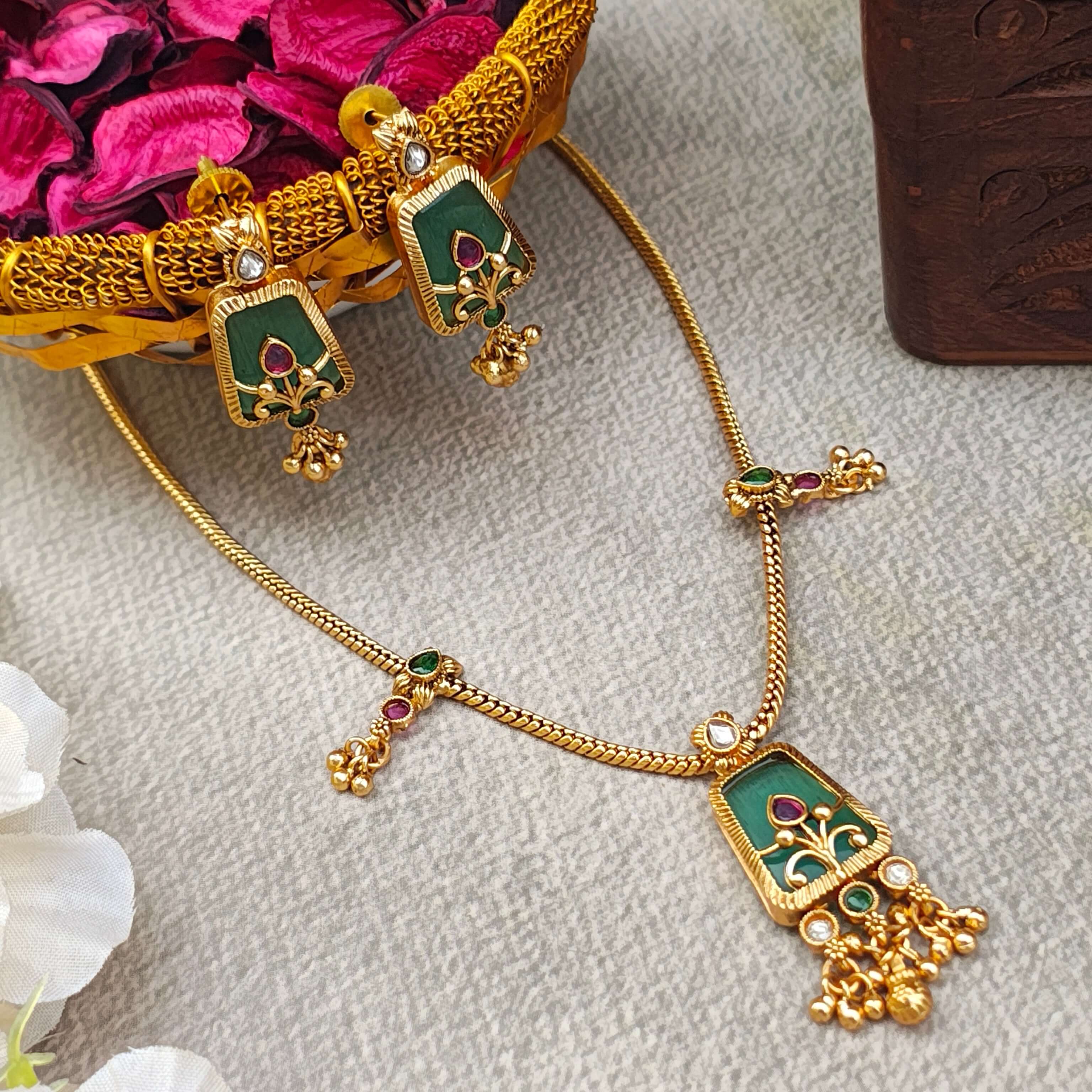 Yukti Gold Plated Heritage Long Necklace Set