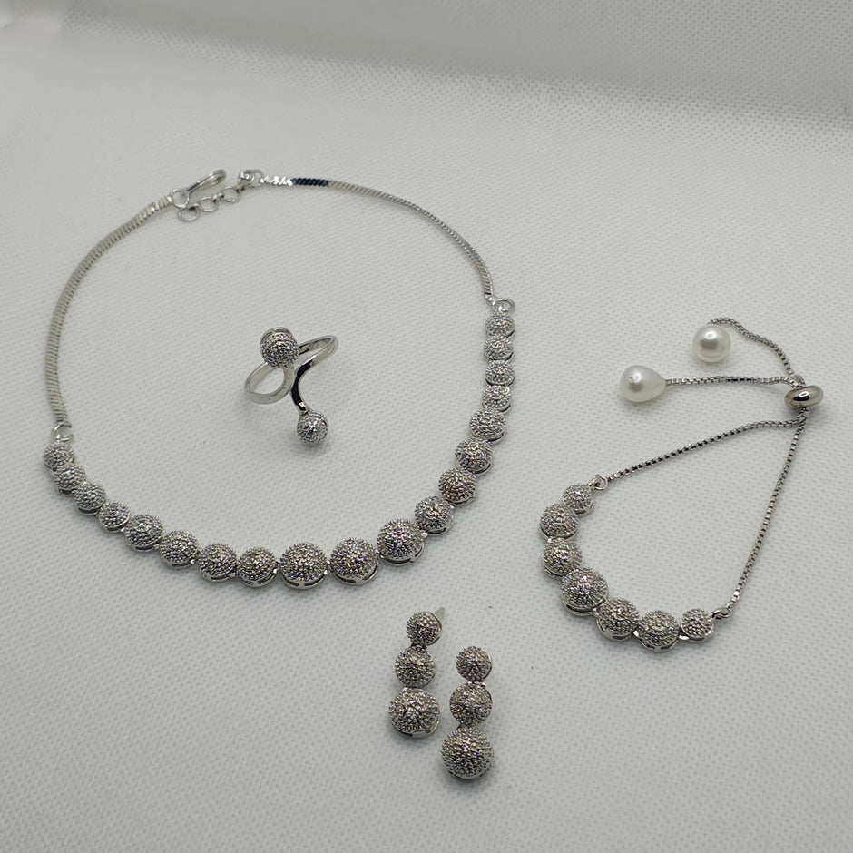 Ziva AD Necklace, Earring with Ring and Bracelet