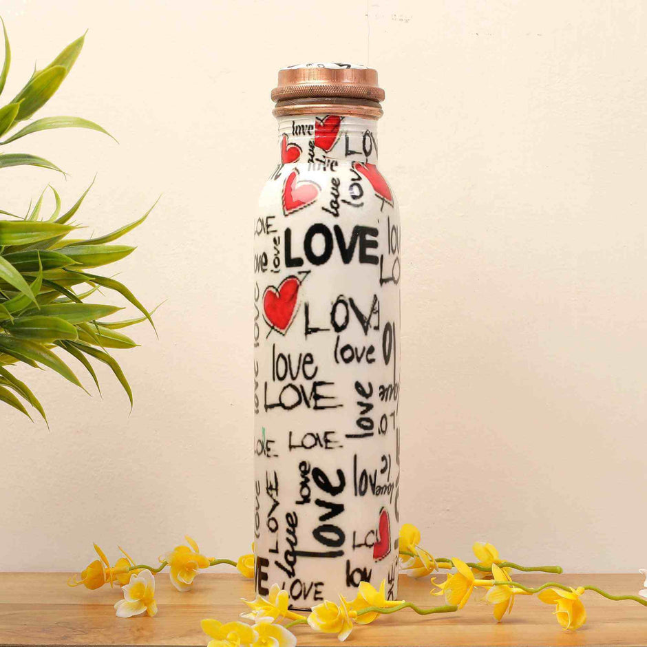 Asymmetric Love Printed Premium Copper Bottle