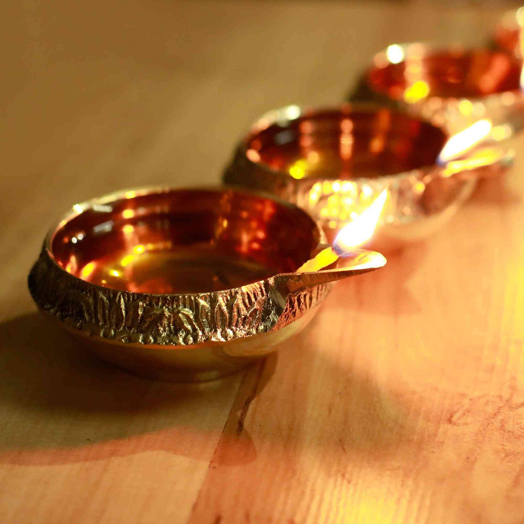 Brass Engraved Kuber Diya - Size 1 - The Sundook