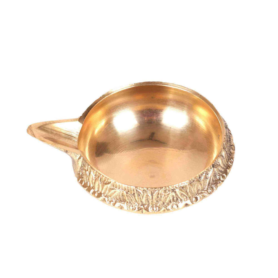 Brass Engraved Kuber Diya - Size 1