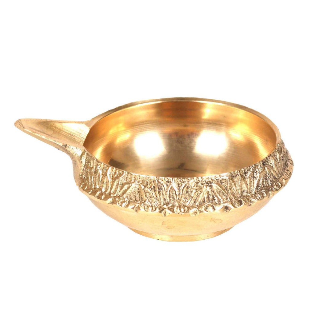 Brass Engraved Kuber Diya - Size 1 - The Sundook
