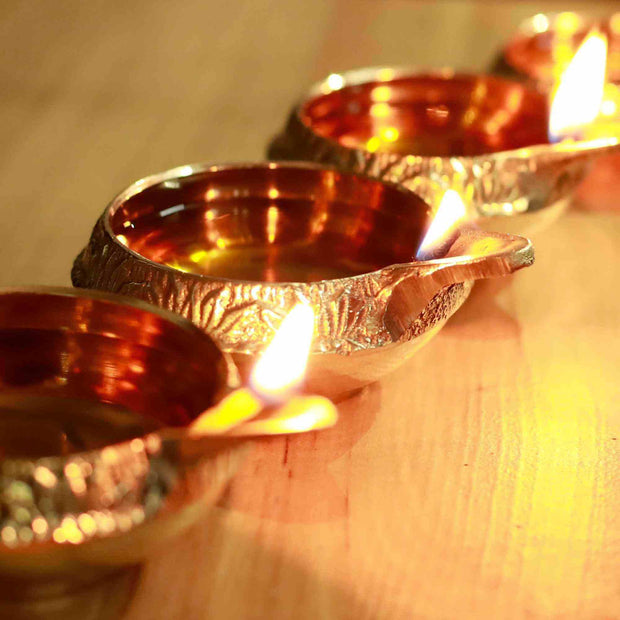 Brass Engraved Kuber Diya - Size 2