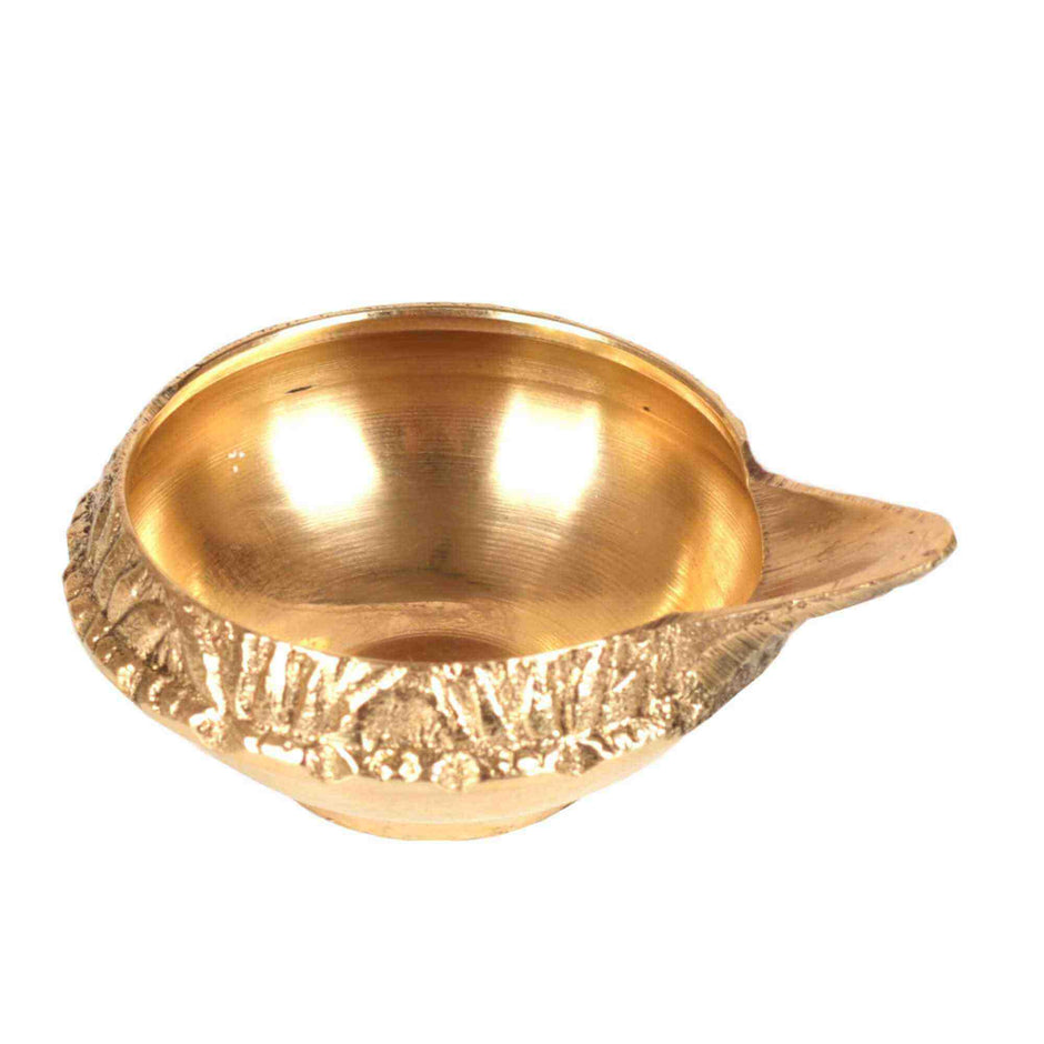 Brass Engraved Kuber Diya - Size 3