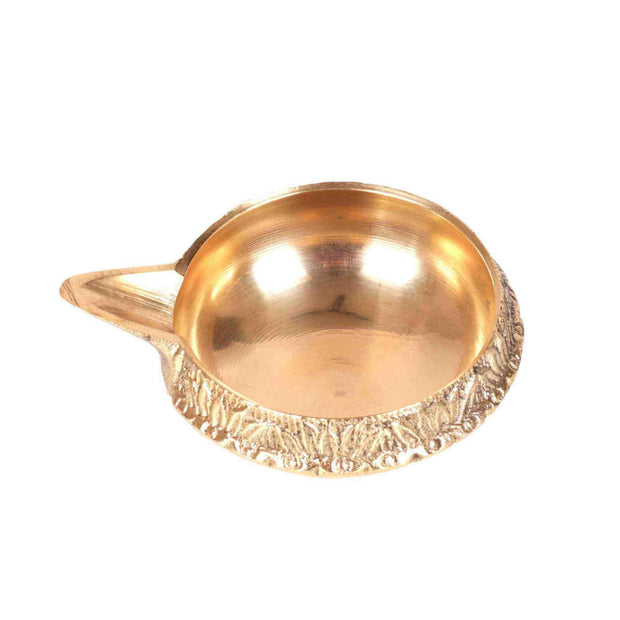 Brass Engraved Kuber Diya - Size 4