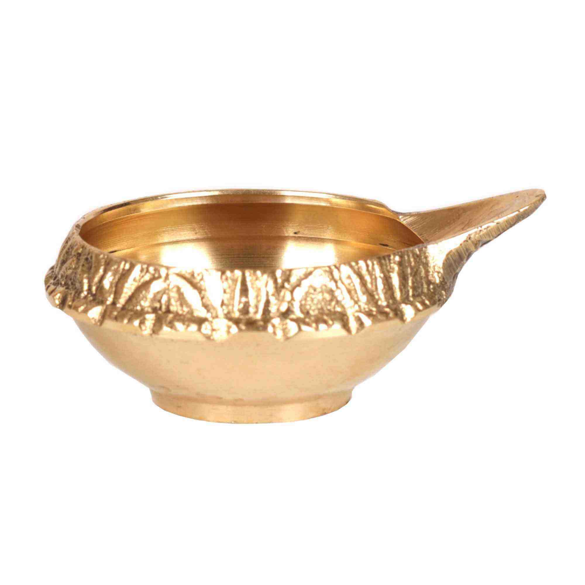 Brass Engraved Kuber Diya - Size 4