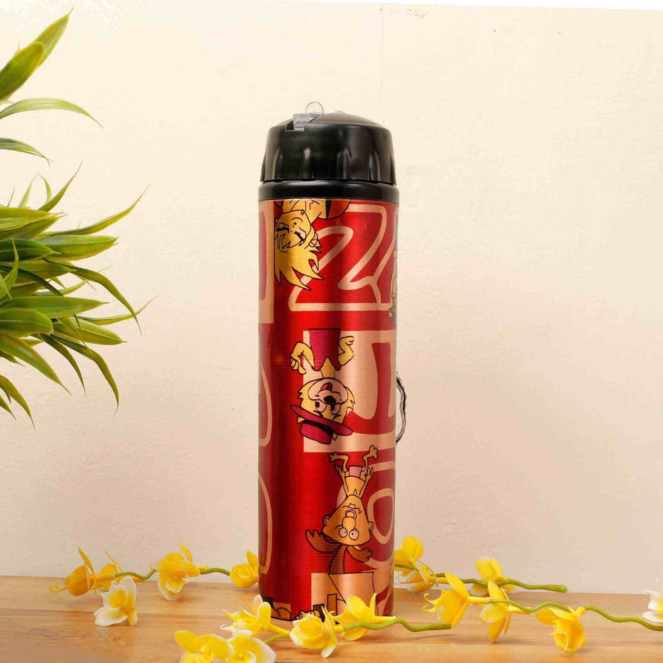 Cartoon Lover Red Copper Sipper Bottle