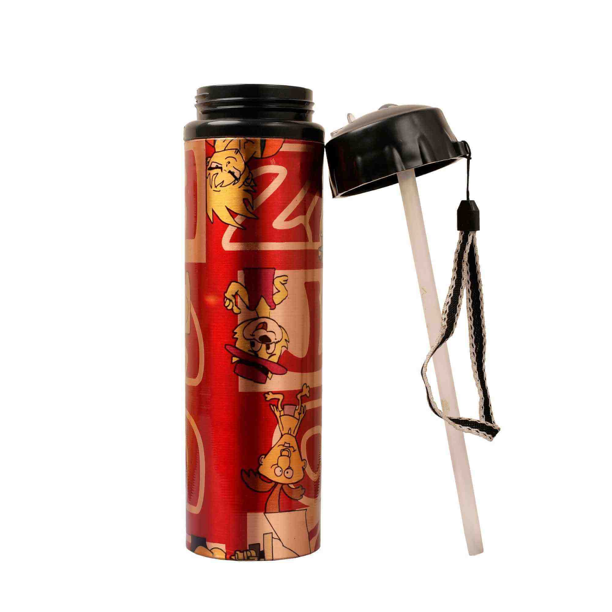 Cartoon Lover Red Copper Sipper Bottle