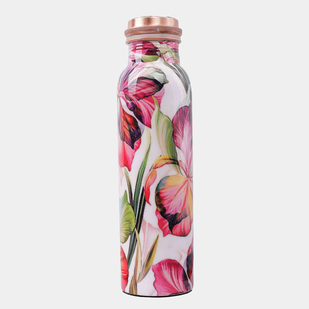 Colourful Large Petals Premium Copper Bottle - The Sundook