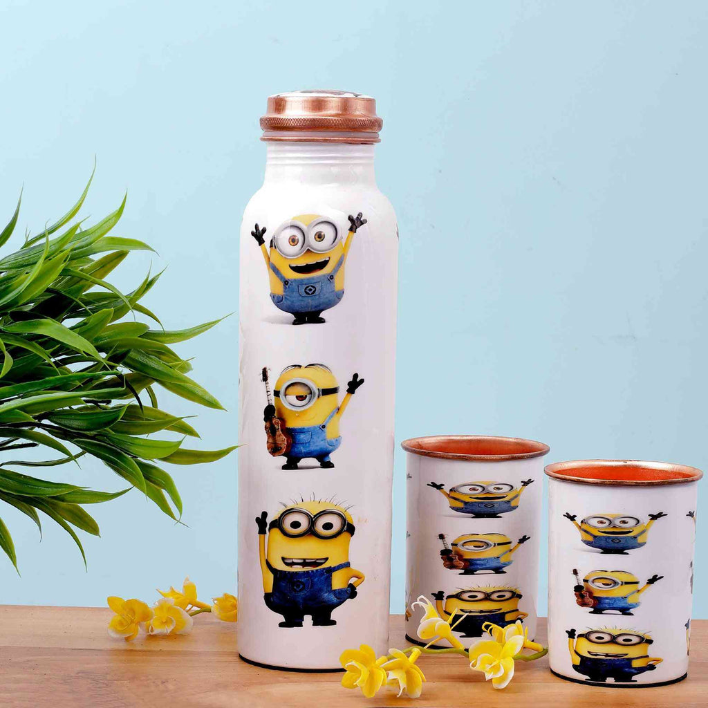 Enchanting Minions Copper Bottle & Tumblers' Set - The Sundook