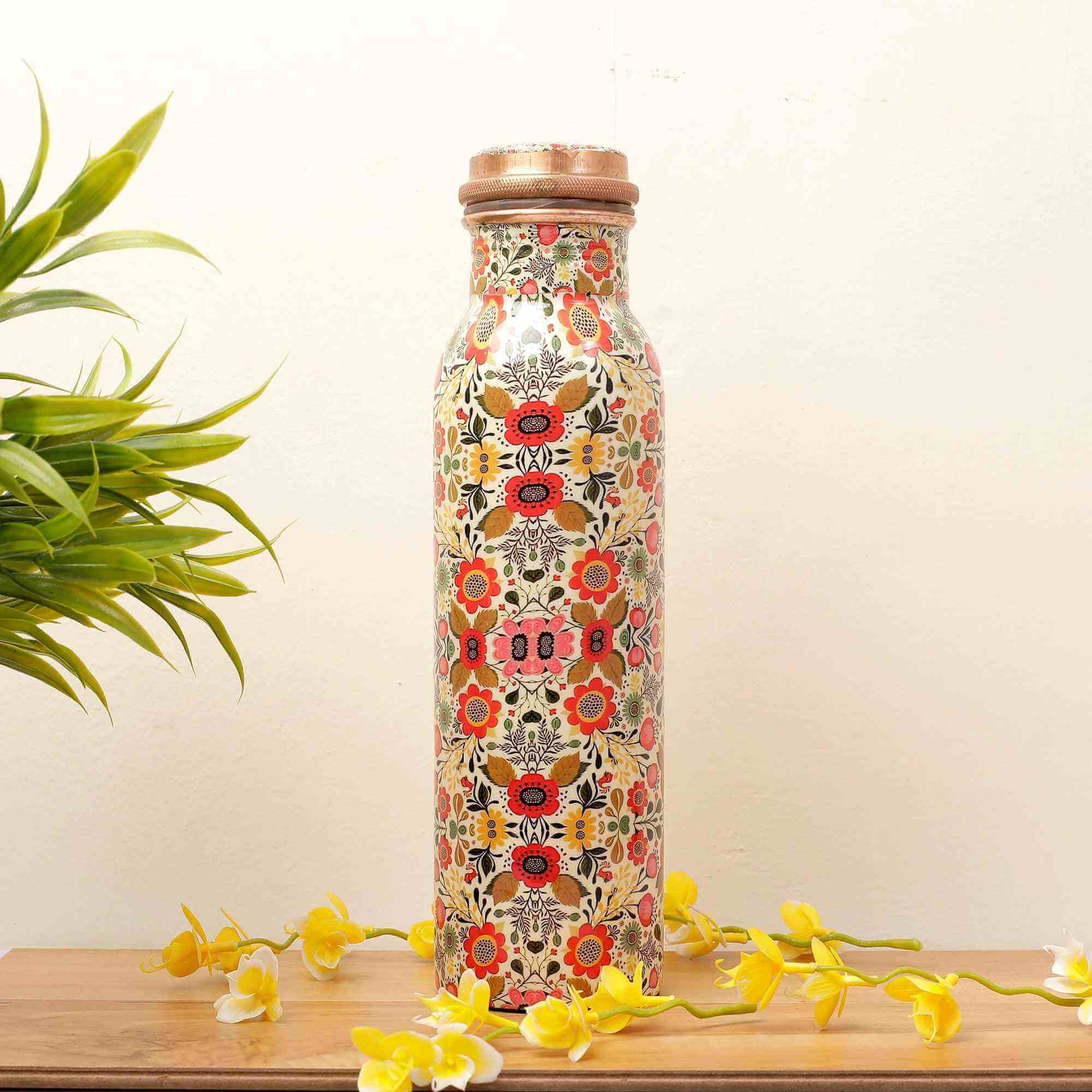 Flock of Flowers Premium Copper Bottle
