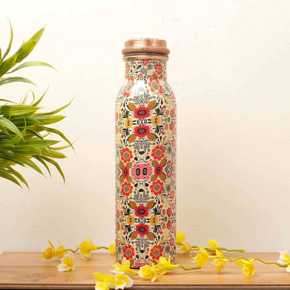 Flock of Flowers Premium Copper Bottle