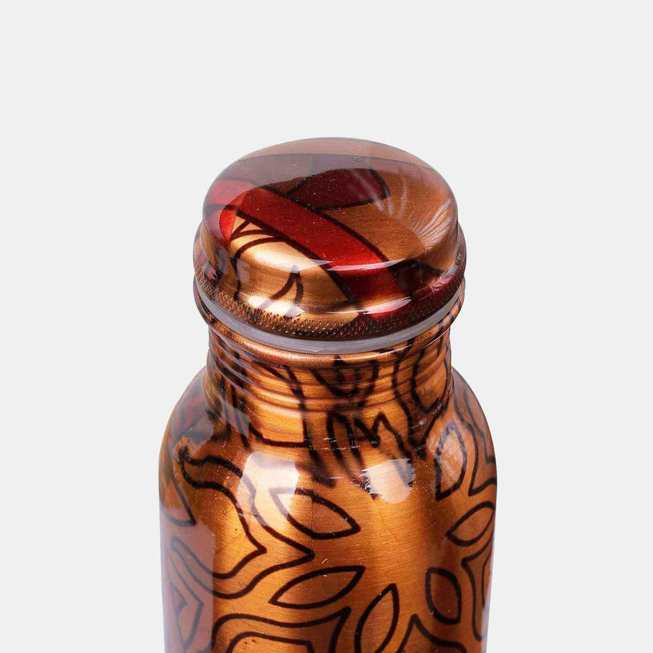 Floral Delimination Print Copper Bottle
