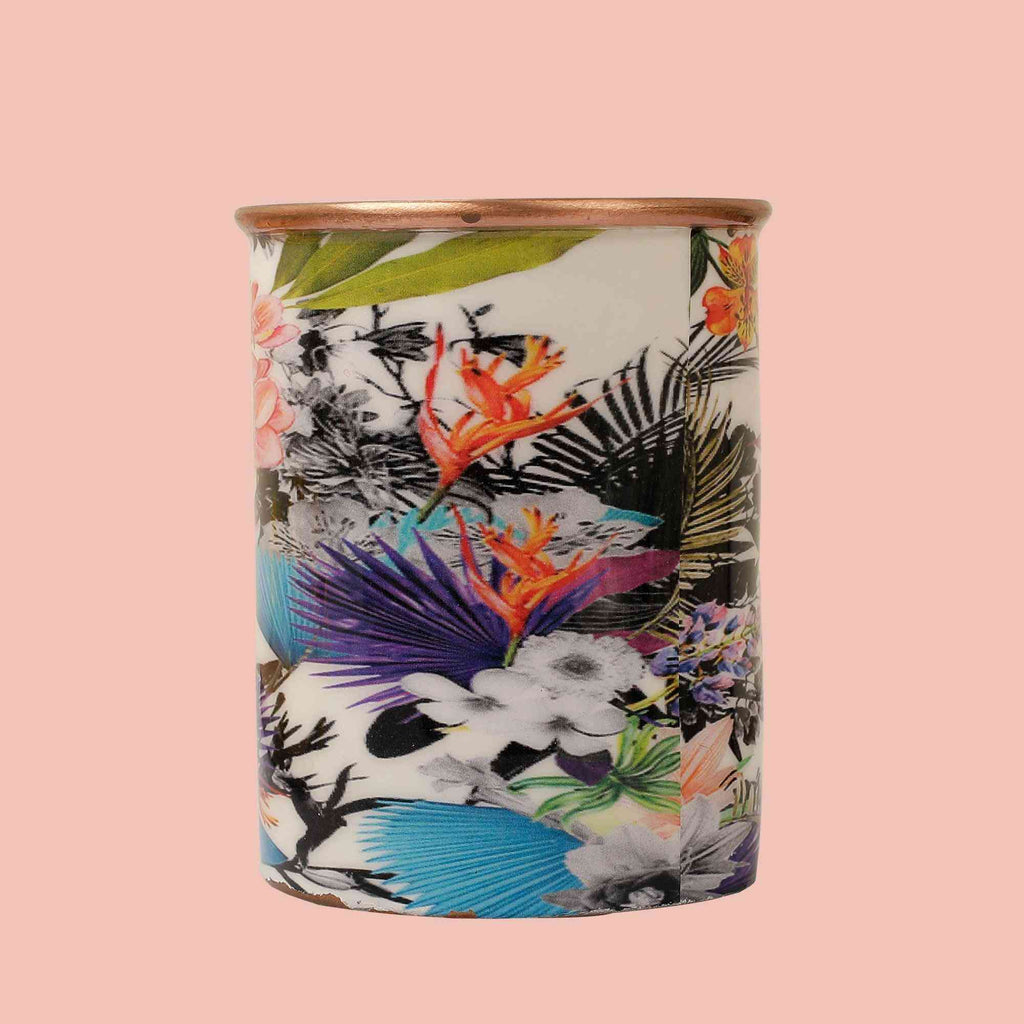 Floral Ecstasy Copper Bottle & Tumblers' Set - The Sundook